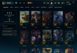 Ouro 4 com 90 Champs e 15 Skins - League of Legends LOL