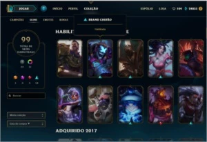Conta League of Legends varias skins muitos champs Platina V LOL