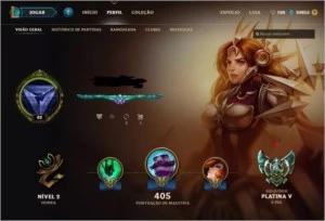Conta League of Legends varias skins muitos champs Platina V LOL