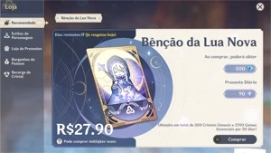 CONTA GENSHIN IMPACT, CHILDE, ZHONGLI, KAZUHA, BENÇÃO