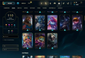 Prata 1 com 150 Champs e 110 Skins + 3 Espolios - League of Legends LOL