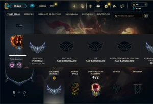 Prata 1 com 150 Champs e 110 Skins + 3 Espolios - League of Legends LOL