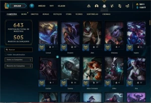 Conta Unranked com TODOS os champs e 226 Skins + 60 Cromas - League of Legends LOL