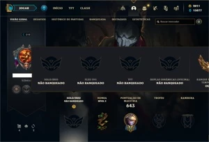 Conta Unranked com TODOS os champs e 226 Skins + 60 Cromas - League of Legends LOL