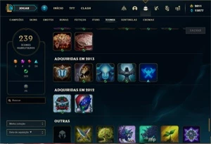 Conta Unranked com TODOS os champs e 226 Skins + 60 Cromas - League of Legends LOL