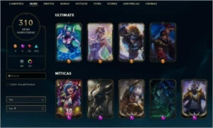 Conta D4(65%) 310 skins, All Champions - League of Legends LOL