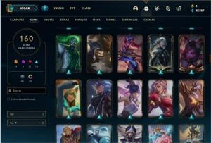 Conta bronze 2 com 110 Champs e 160 Skins + 3 Prestigios - League of Legends LOL
