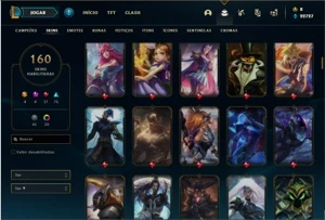 Conta bronze 2 com 110 Champs e 160 Skins + 3 Prestigios - League of Legends LOL