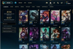 Conta bronze 2 com 110 Champs e 160 Skins + 3 Prestigios - League of Legends LOL