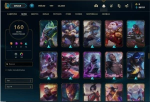 Conta bronze 2 com 110 Champs e 160 Skins + 3 Prestigios - League of Legends LOL