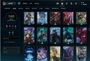 Conta bronze 2 com 110 Champs e 160 Skins + 3 Prestigios - League of Legends LOL