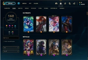 Conta bronze 2 com 110 Champs e 160 Skins + 3 Prestigios - League of Legends LOL