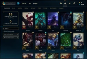 Conta ouro 4 com 12 skins e 40 champs - League of Legends LOL