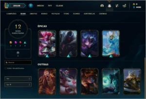Conta ouro 4 com 12 skins e 40 champs - League of Legends LOL
