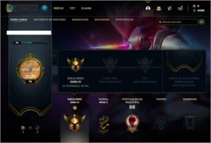 Conta ouro 4 com 12 skins e 40 champs - League of Legends LOL