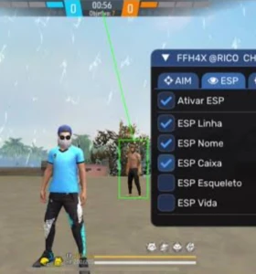 HS peito/pescoço+holograma - Free Fire