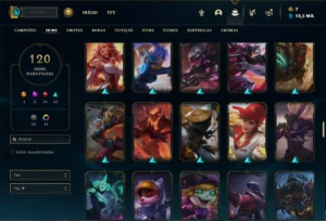 Conta prata 2 com 75 Champs e 120 Skins ( MAIN ADC ) - League of Legends LOL