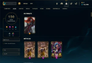 Conta prata 2 com 75 Champs e 120 Skins ( MAIN ADC ) - League of Legends LOL