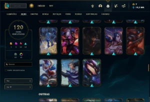 Conta prata 2 com 75 Champs e 120 Skins ( MAIN ADC ) - League of Legends LOL