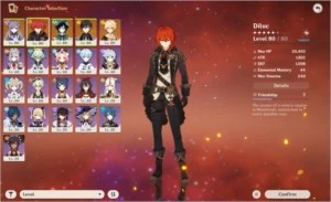 Genshin Impact Diluc, Venti, Keqing, Zhongli