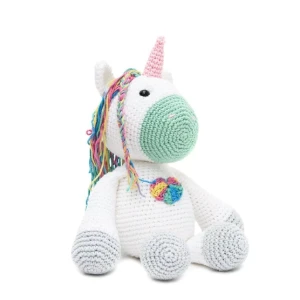 Unicórnio sentado em amigurumi - Artesanato e Personalizados
