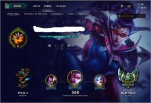 Conta Plat2 122 skin - League of Legends LOL