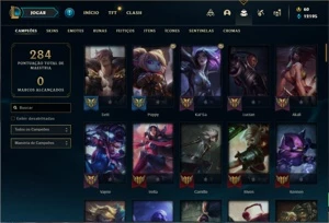 Conta bronze 1 com 101 Champs e 62 Skins - League of Legends LOL