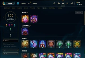 Conta bronze 1 com 101 Champs e 62 Skins - League of Legends LOL