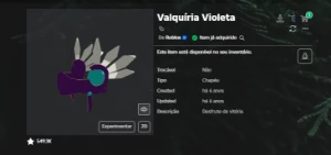 Conta De Roblox Com Valk Violeta, Headless, Korblox E Mais!