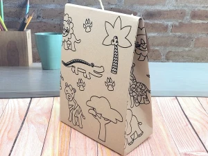 Sacolinha Safari Personalizada em Kraft ou Triplex - Artesanato e Personalizados