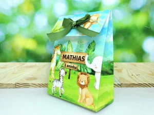 Sacolinha Safari Personalizada em Kraft ou Triplex - Artesanato e Personalizados
