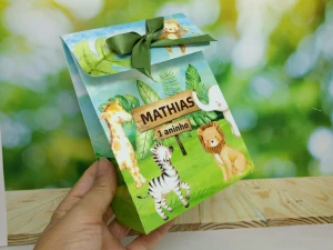 Sacolinha Safari Personalizada em Kraft ou Triplex - Artesanato e Personalizados