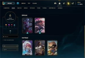 Conta Bronze 1 com 41 Champs e 6 Skins + 1 Fragmento - League of Legends LOL