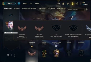 Conta Bronze 1 com 41 Champs e 6 Skins + 1 Fragmento - League of Legends LOL