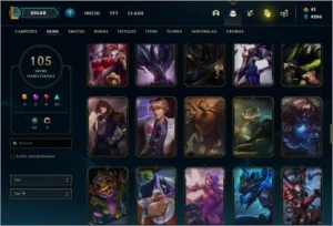 Conta bronze 2 com TODOS os champs e 105 skins - League of Legends LOL