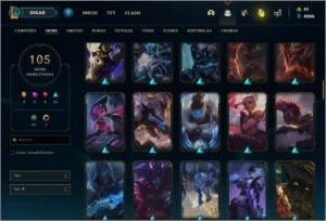 Conta bronze 2 com TODOS os champs e 105 skins - League of Legends LOL