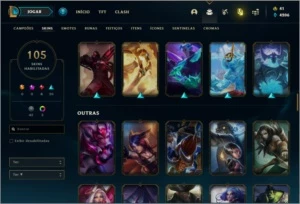 Conta bronze 2 com TODOS os champs e 105 skins - League of Legends LOL