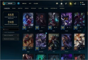 Conta bronze 2 com TODOS os champs e 105 skins - League of Legends LOL