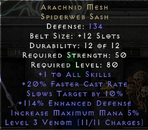 Arachnid Mesh - Diablo 2 Resurrected Itens - Blizzard