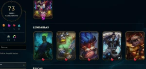 CONTA LOL - LVL 106 - 130 Champions - 73 Skins - FULL ACESSO - League of Legends