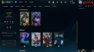 Conta de lol com 1k gastos + valorant com 1k gastos - League of Legends