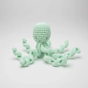 Amigurumi Polvo Verde Artesanal Presente Maternidade Oceano - Artesanato e Personalizados