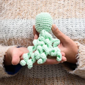 Amigurumi Polvo Verde Artesanal Presente Maternidade Oceano - Artesanato e Personalizados