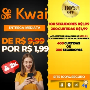 Curtidas E Seguidores | Kwai | R$6,00 Reais | 80%Off | - Redes Sociais