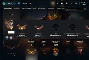 Ouro 3 com 130 Champs e 186 Skins + 7 Vitoriosas