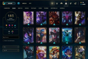 Ouro 3 com 130 Champs e 186 Skins + 7 Vitoriosas - League of Legends LOL