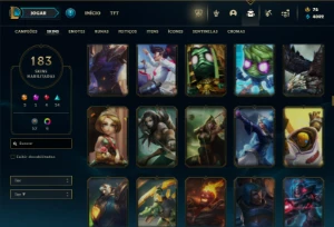 Ouro 3 com 130 Champs e 186 Skins + 7 Vitoriosas - League of Legends LOL