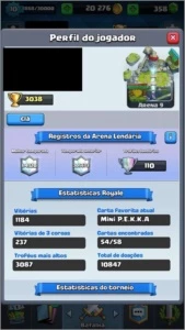 CONTA NÍVEL 10 (COM 3 LENDÁRIAS), 20K+ OURO, ARENA LENDÁRIA - Clash Royale