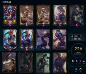 League of Legends + Valorant - Skins raras + todos os champs LOL