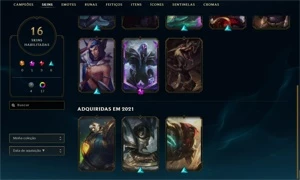 CONTA MASTER S21/S22 ( DIAMOND S22 POR DECAY ) COM SKINS - League of Legends LOL